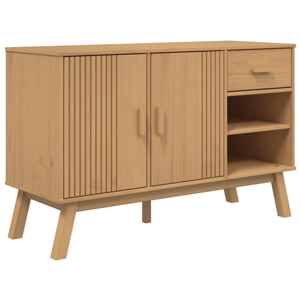 vidaXL Sideboard Storage Cupboard Highboard Side Cabinet Brown Solid Wood Pine