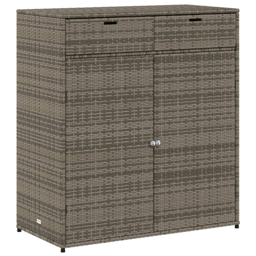VidaXL vidaXL Gartenschrank Grau 105x55x113 cm Poly Rattan