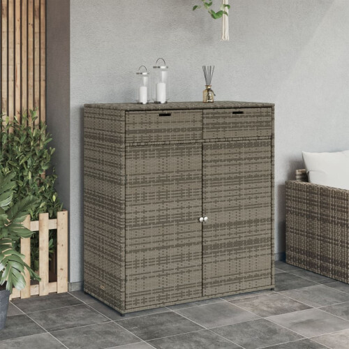 VidaXL vidaXL Gartenschrank Grau 105x55x113 cm Poly Rattan 2