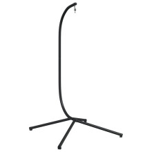 vidaXL Hanging Egg Chair Stand Swing Hammock Chair Frame C Stand Black Steel