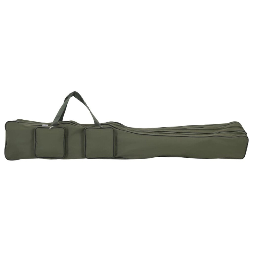 vidaXL Fishing Rod Bag Fishing Carrier Bag Dark Green 150 cm Oxford Fabric