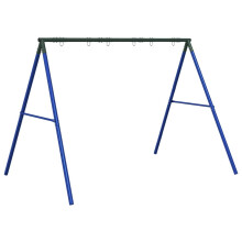 vidaXL Swing Frame for Outdoor with 6 Hanging Hooks Garden Swing Blue Steel