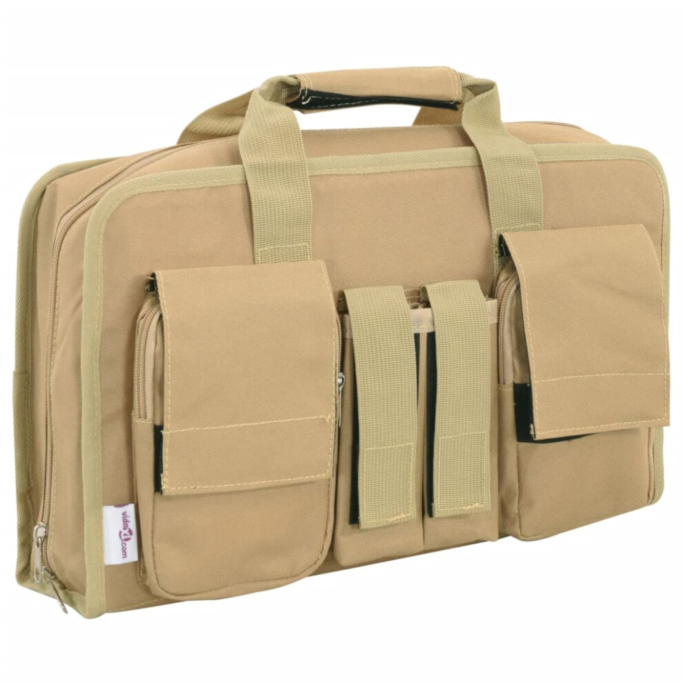 vidaXL Pistol Bag Gun Bag Pistol Carrying Bag Gun Case Khaki Oxford Fabric