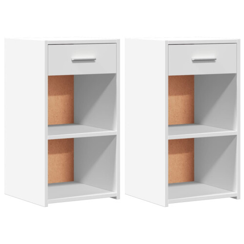 VidaXL vidaXL Bedside Cabinets Nightstand Bed Side Table 2 pcs White Engineered Wood