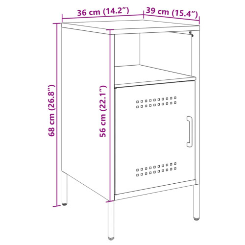 VidaXL vidaXL Bedside Cabinets Nightstand Bed Table Side Table 2 pcs Anthracite Steel 2