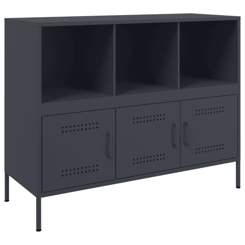 vidaXL Sideboard Cupboard Side Cabinet Highboard Anthracite Cold-rolled Steel