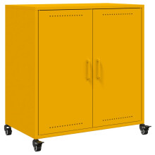 vidaXL Sideboard Storage Cupboard Side Cabinet Highboard Mustard Yellow Steel