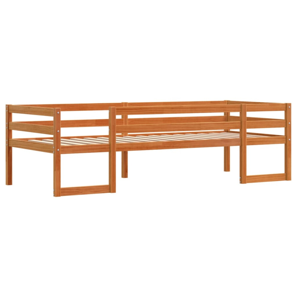 Vidaxl Kids' Bed Frame Bedstead Bed Base Wax Brown 75X190 Cm Solid Wood Pine