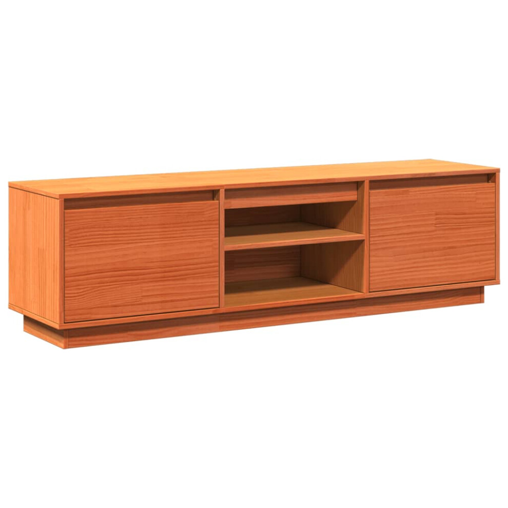 vidaXL TV Cabinet TV Stand TV Unit Media Cabinet Wax Brown Solid Wood Pine