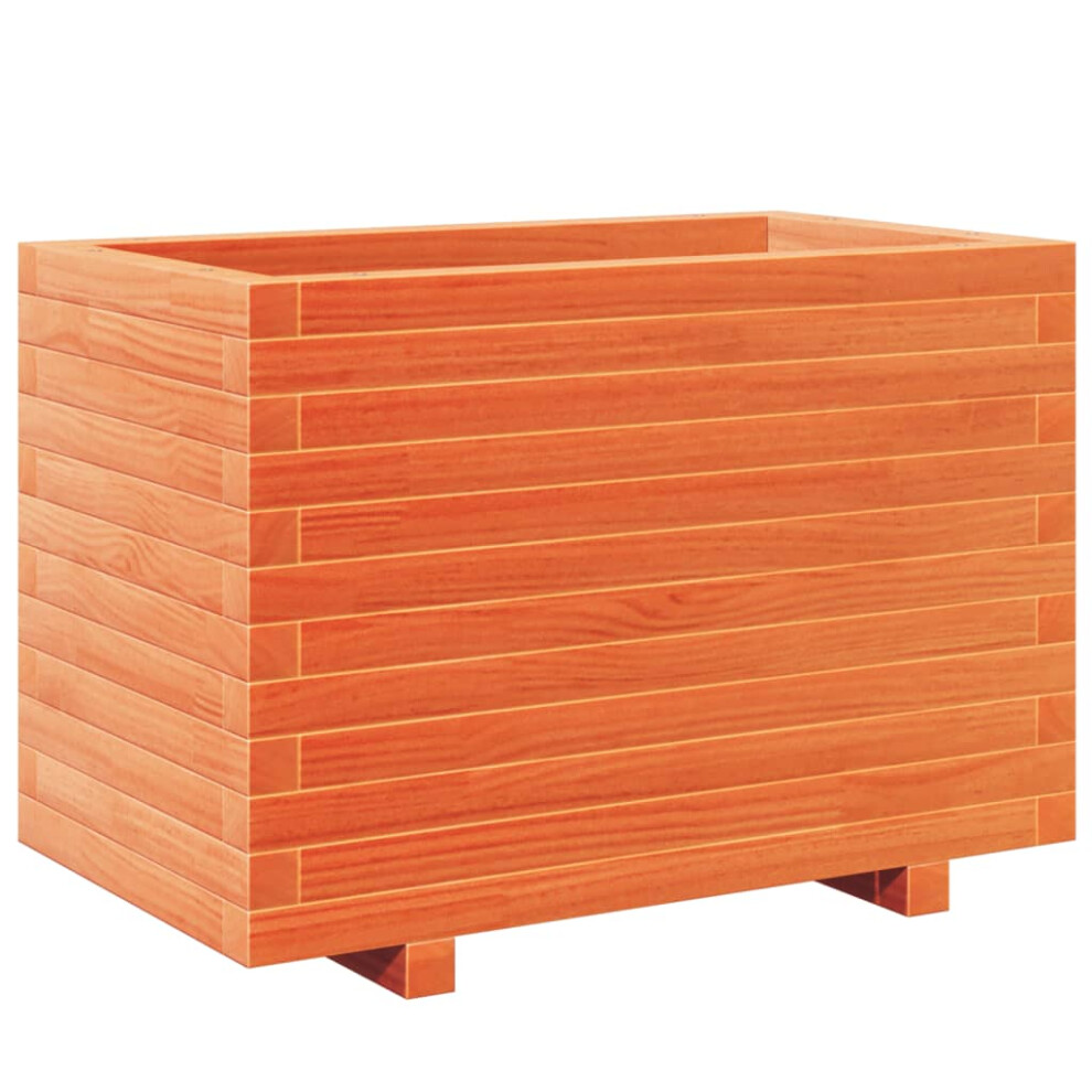 Vidaxl Garden Planter Outdoor Flower Pot Planter Pot Wax Brown Solid Wood Pine