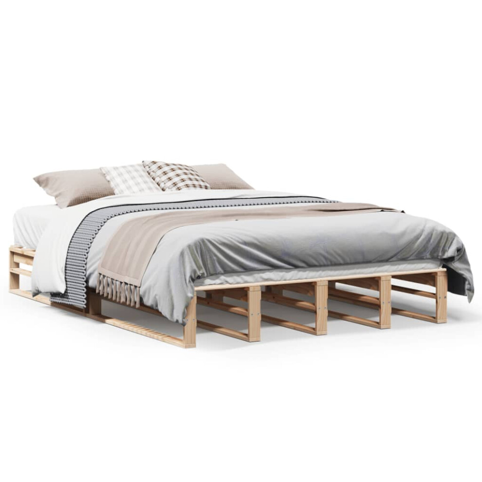 Vidaxl Bed Frame Home Bedstead Bed Base 150X200 Cm King Size Solid Wood Pine