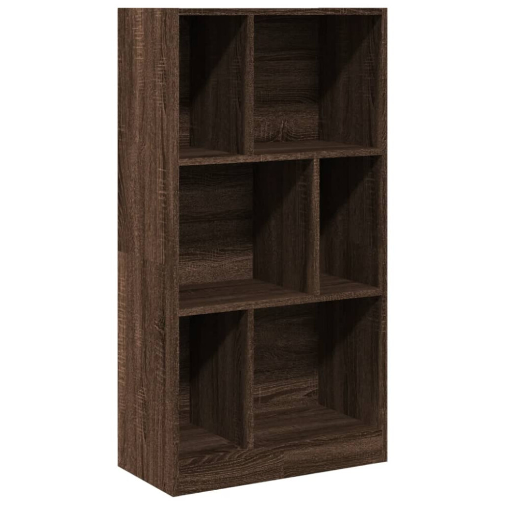 Vidaxl Bookcase Bookshelf Book Rack Storage Cabinet Brown Oak Engineered Wood