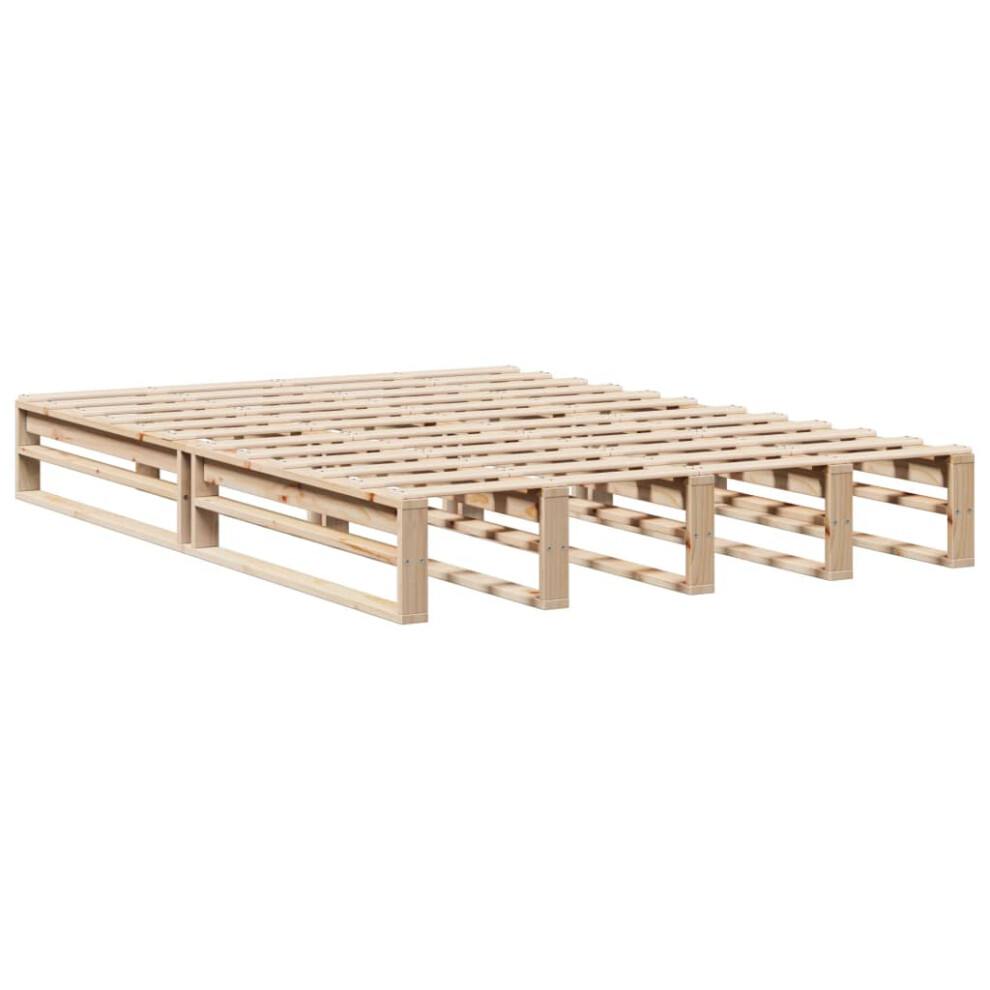 vidaXL Bed Frame Bedroom Bedstead Bed Base 135x190 cm Double Solid Wood Pine