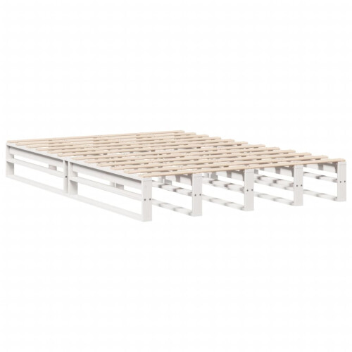 VidaXL vidaXL Bed Frame Home Bed Base White 120x190 cm Small Double Solid Wood Pine