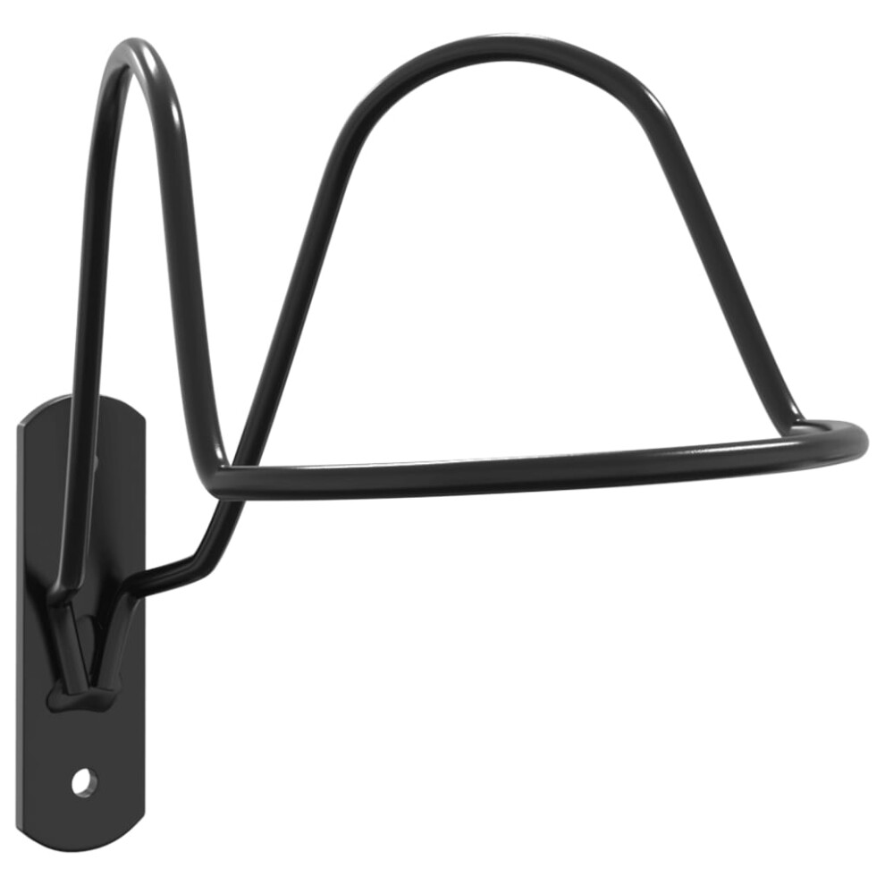 vidaXL Helmet Rack for Equestrian Wall Mounted Helmet Holder Hook Black Steel