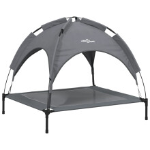 vidaXL Dog Bed with Canopy Elevated Dog Cot Anthracite Oxford Fabric and Steel