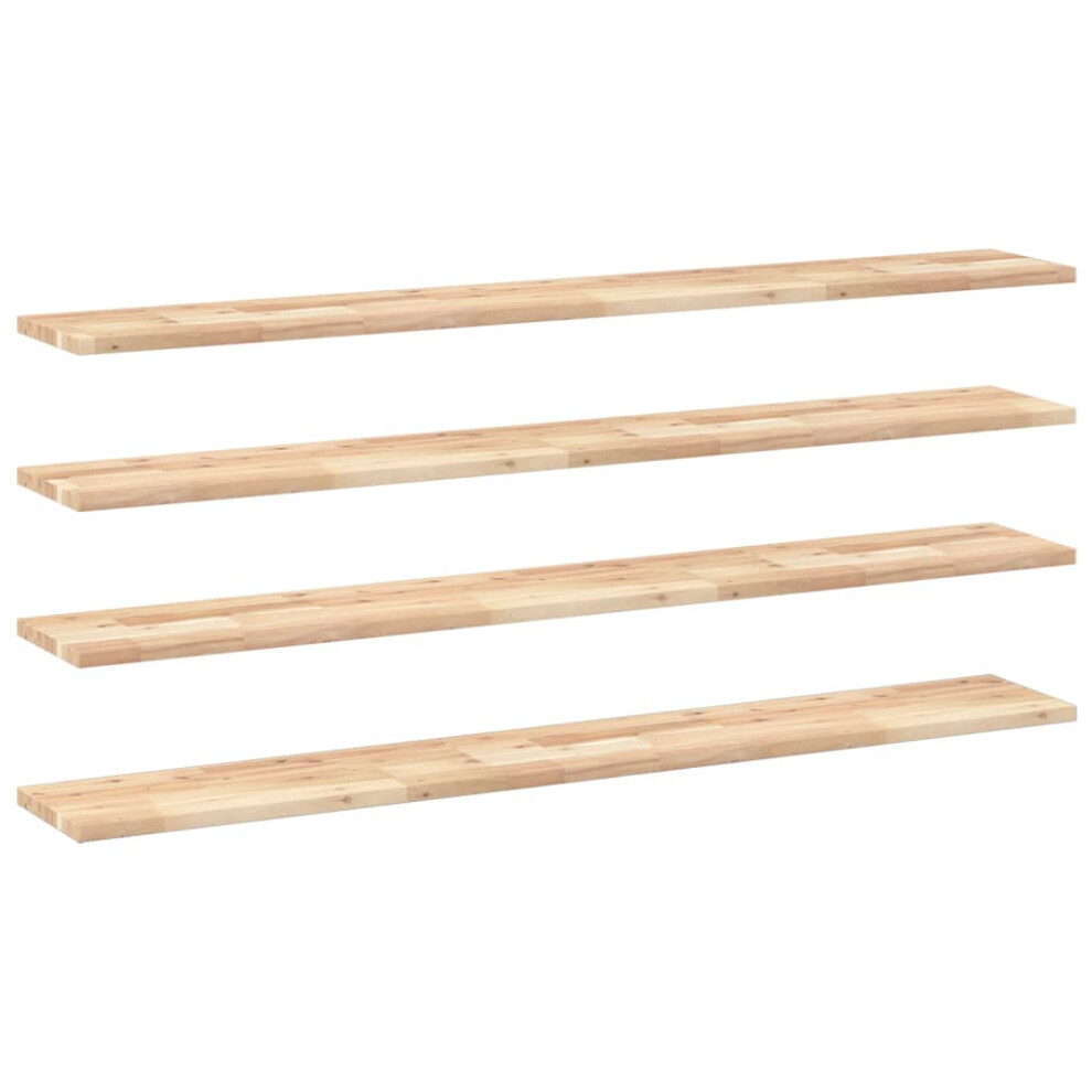 Vidaxl Floating Shelves Storage Wall Shelf 4 Pcs Untreated Solid Wood Acacia