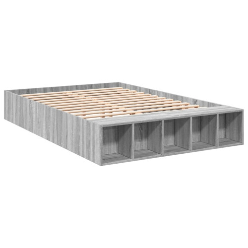 VidaXL vidaXL Bed Frame Bed Base Grey Sonoma 120x190 cm Small Double Engineered Wood 1