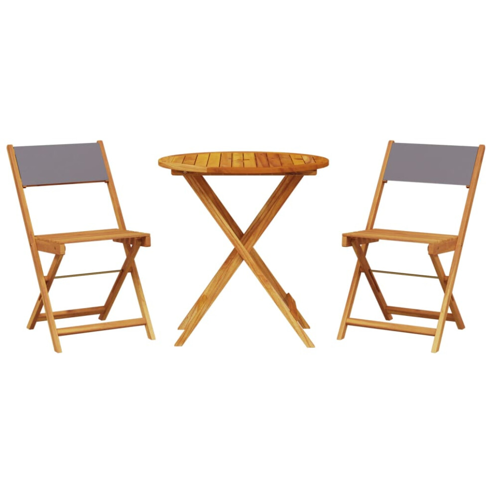 vidaXL Bistro Set 3 Piece Outdoor Bar Set Anthracite Fabric and Solid Wood