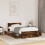 VidaXL vidaXL Bed Frame with Headboard Bed Smoked Oak Small Single Engineered Wood 3