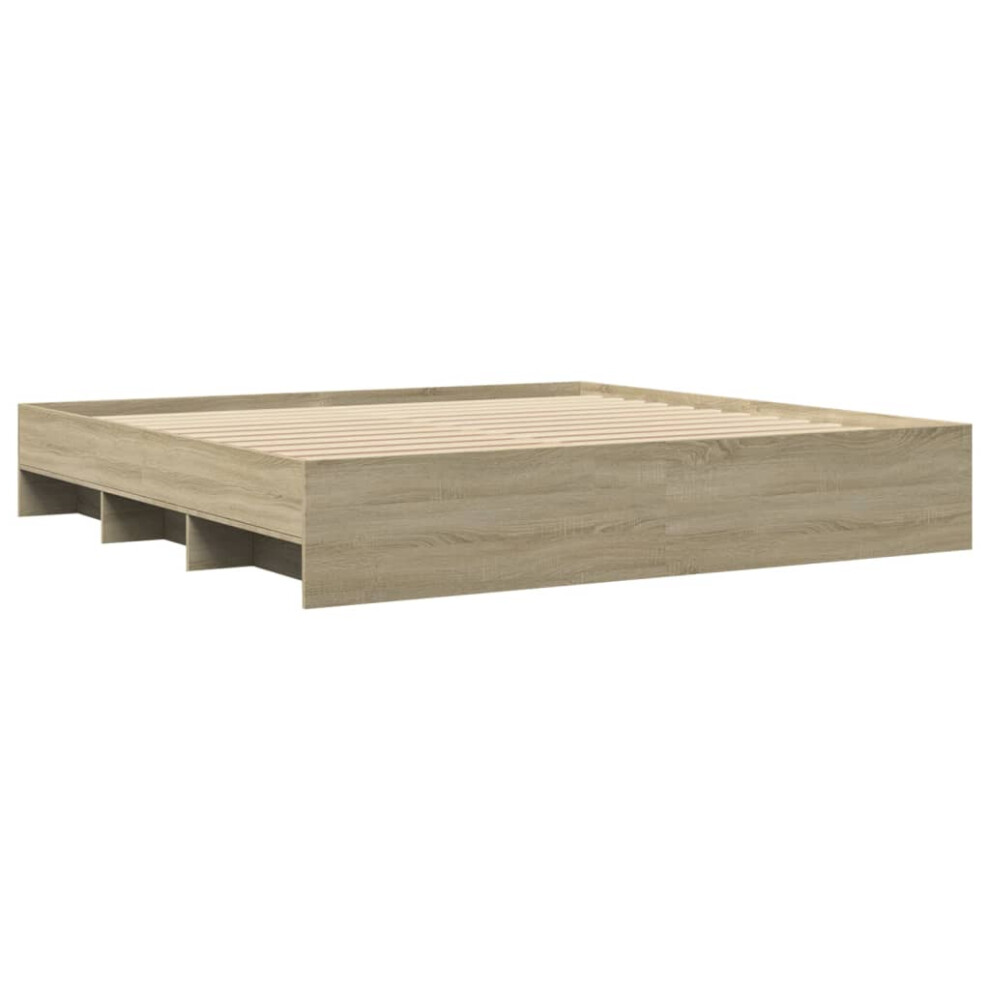 vidaXL Bed Frame Bed Base Sonoma Oak 180x200 cm King Size Engineered Wood