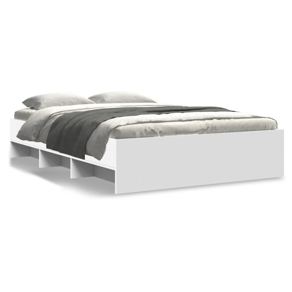 Vidaxl Bed Frame Bed Base Mattress Foundation White 120X200 Cm Engineered Wood