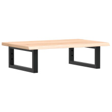 vidaXL Basin Shelf Wall Mounted Bathroom Countertop Steel and Solid Wood Oak