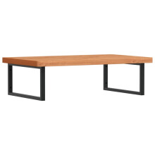 vidaXL Basin Shelf Wall Mounted Bathroom Countertop Steel and Solid Wood Beech