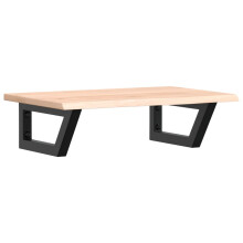 vidaXL Waschtischplatte mit Halterung Stahl und Massivholz Eiche