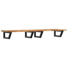 vidaXL Basin Shelf Wall Mounted Bathroom Countertop Steel & Solid Wood Acacia