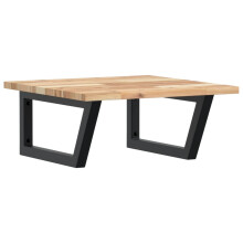 vidaXL Basin Shelf Wall Mounted Bathroom Countertop Steel & Solid Wood Acacia