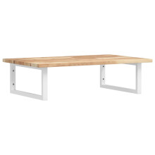 vidaXL Basin Shelf Wall Mounted Bathroom Countertop Steel & Solid Wood Acacia