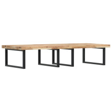 vidaXL Basin Shelf Wall Mounted Bathroom Countertop Steel & Solid Wood Acacia