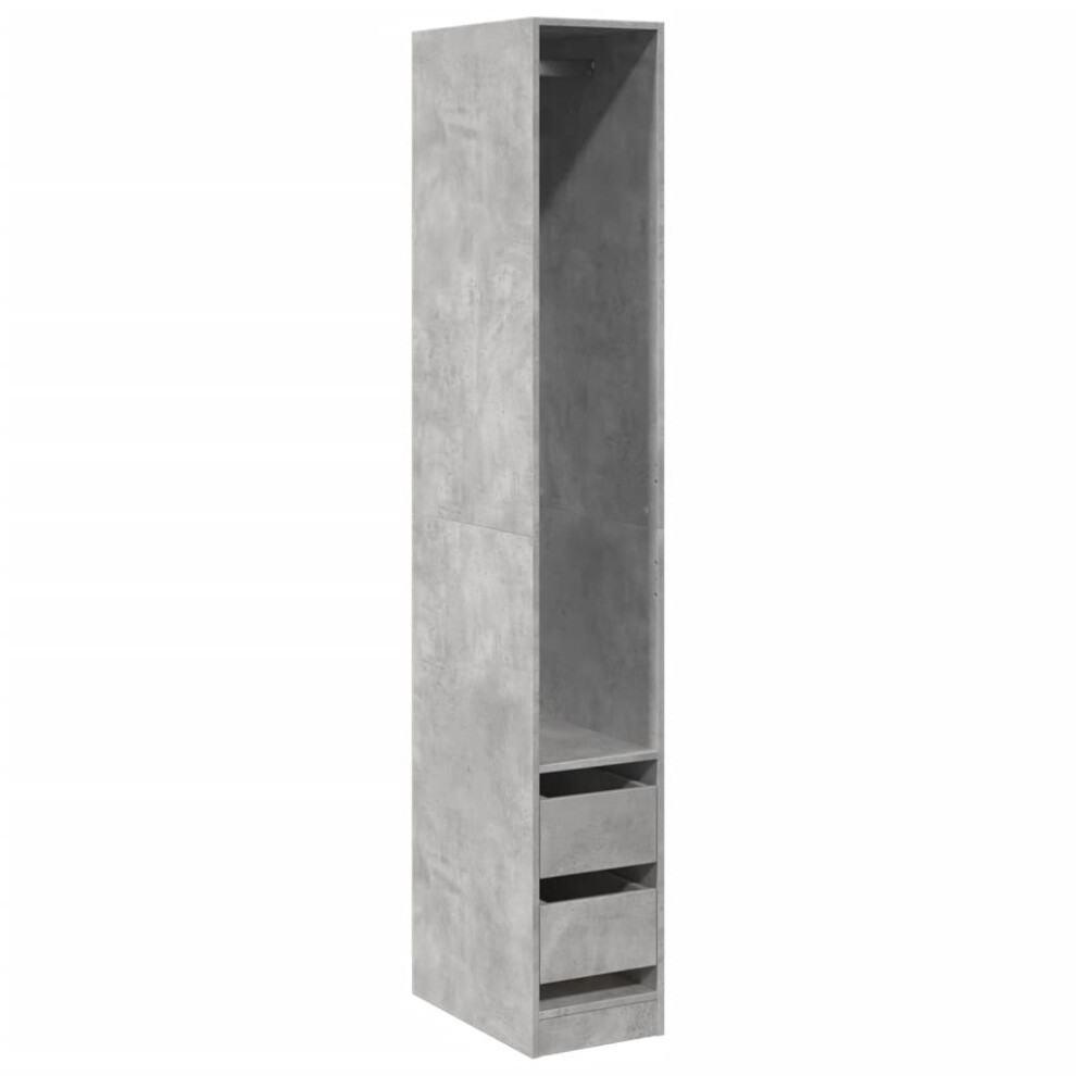 vidaXL Wardrobe Closet Clothes Storage Organiser Concrete Grey Engineered Wood