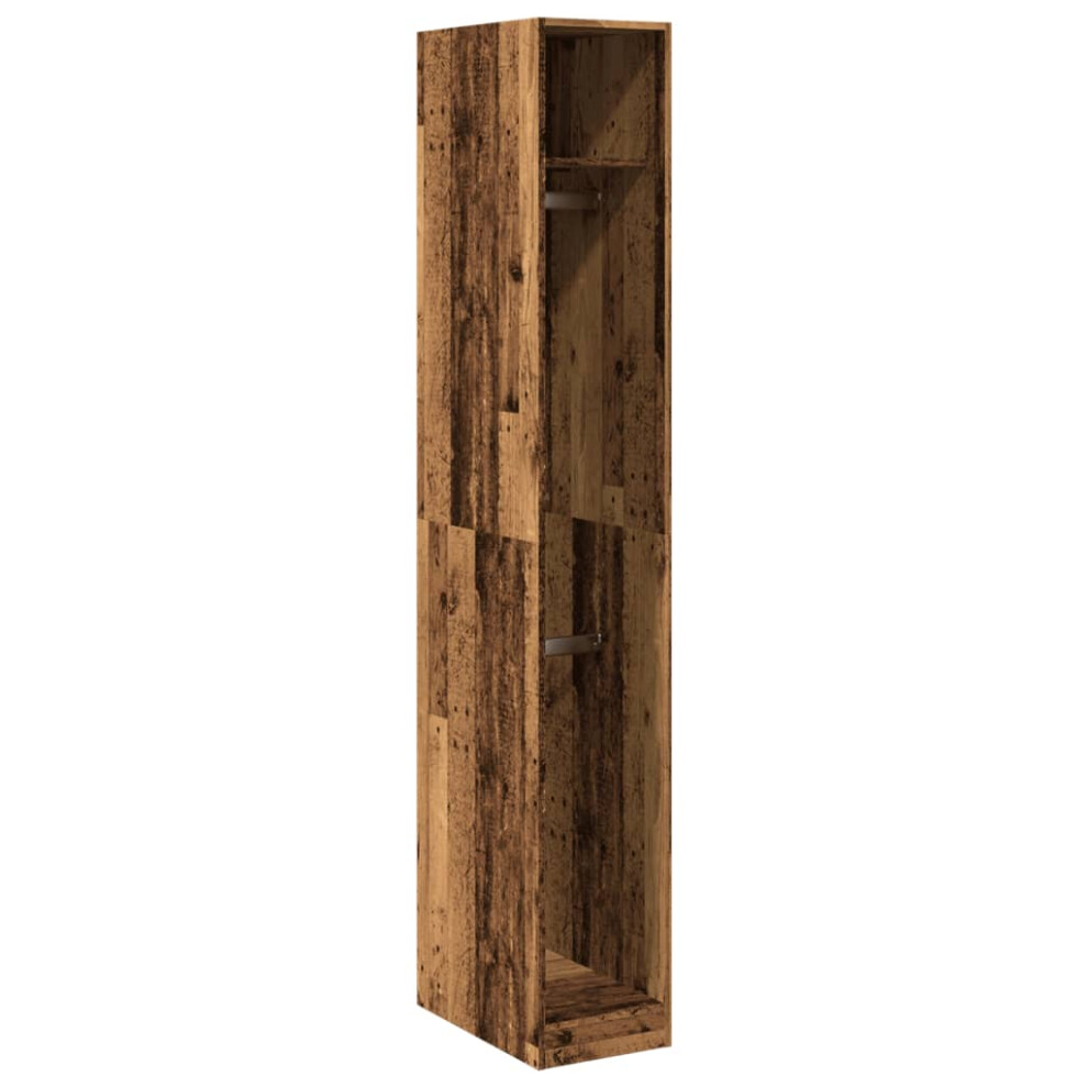 Vidaxl Wardrobe Closet Clothes Storage Organiser Old Wood Engineered Wood