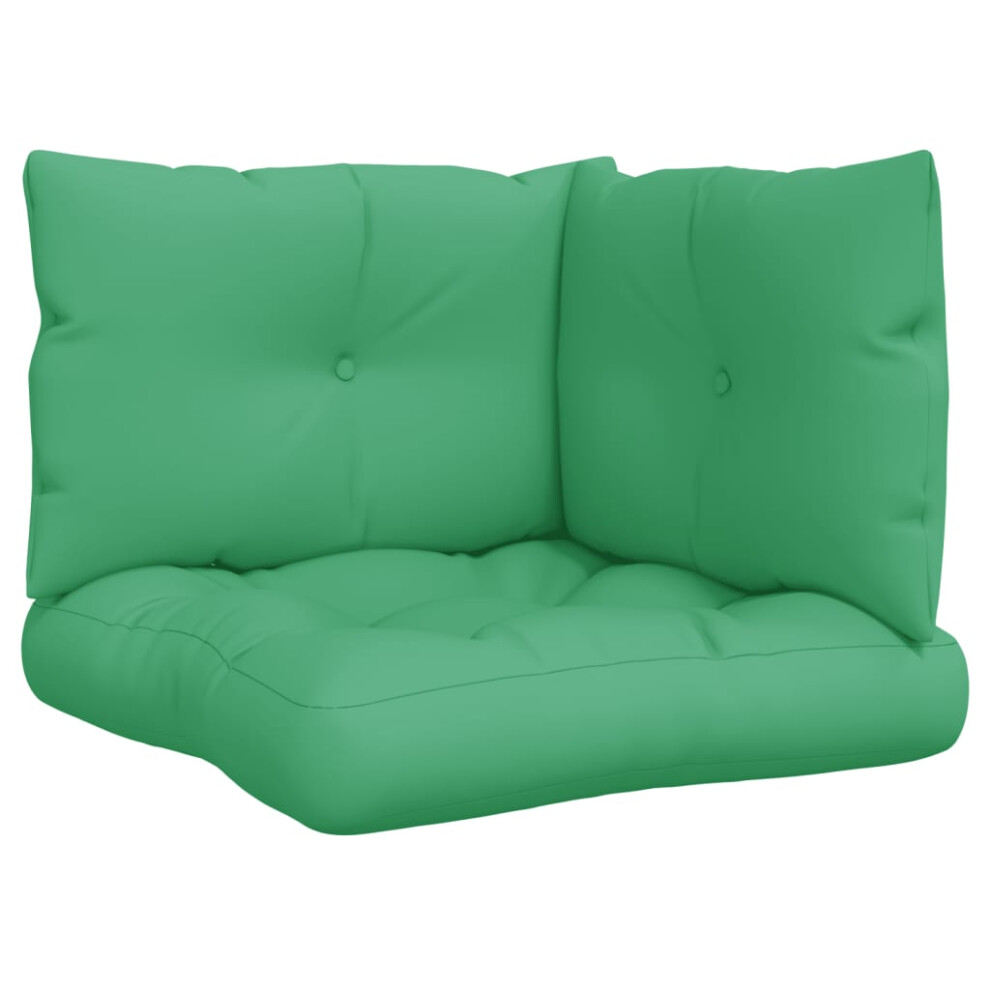 vidaXL Pallet Cushions Sofa Cushion Seat Pad Chair Cushion 3 pcs Green Fabric