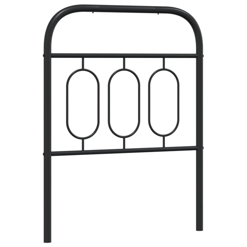 vidaXL Metal Headboard Bedroom Home Decor Bed Header Bed Headboard Black 75 cm