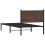 VidaXL vidaXL Metal Bed Frame with Headboard Bed Brown Oak 75x190 cm Small Single 7