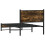 VidaXL vidaXL Metal Bed Frame with Headboard Bed Base Smoked Oak 90x190 cm Single 7