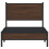 VidaXL vidaXL Metal Bed Frame with Headboard Bed Base Brown Oak 90x190 cm Single 5
