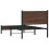 VidaXL vidaXL Metal Bed Frame with Headboard Bed Base Brown Oak 90x190 cm Single 7