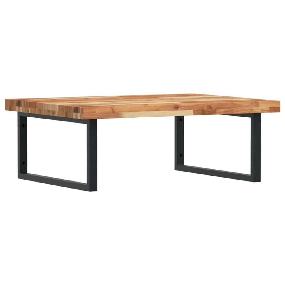 Vidaxl Basin Shelf Wall Mounted Bathroom Countertop Steel & Solid Wood Acacia
