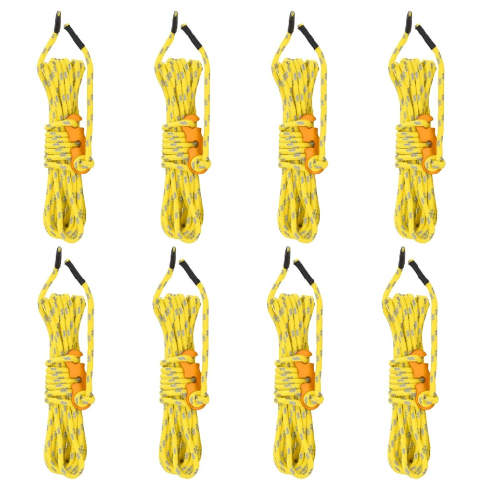 vidaXL Tent Guy Ropes with Spanners Reflective Tent Guide Rope 8 pcs 4 mm