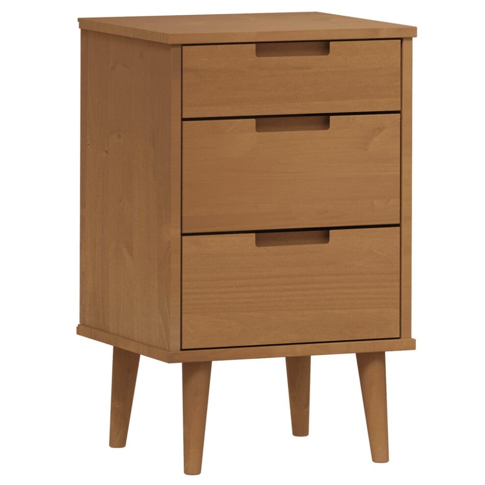 vidaXL Bedside Cabinet Bed Cabinet Nightstand Bed Table Brown Solid Wood Pine