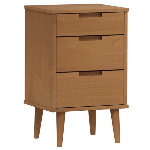 VidaXL vidaXL Bedside Cabinet Bed Cabinet Nightstand Bed Table Brown Solid Wood Pine 1