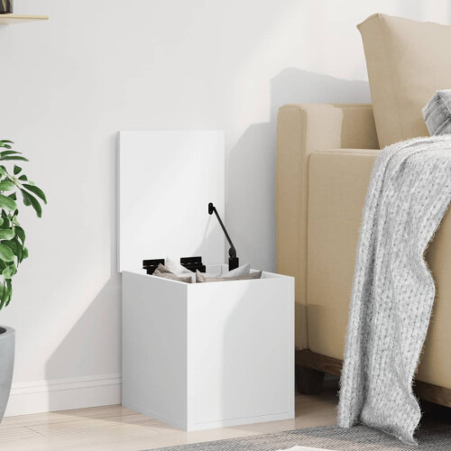 VidaXL vidaXL Storage Box Toy Box Blanket Box Storage Chest White Engineered Wood 2