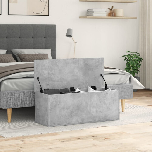 VidaXL vidaXL Storage Box Blanket Box Storage Chest Concrete Grey Engineered Wood 2