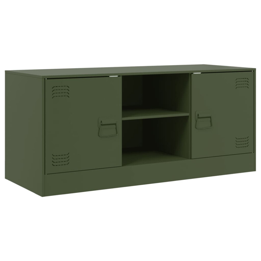 vidaXL TV Cabinet TV Stand TV Unit Entertainment Centre Olive Green Steel