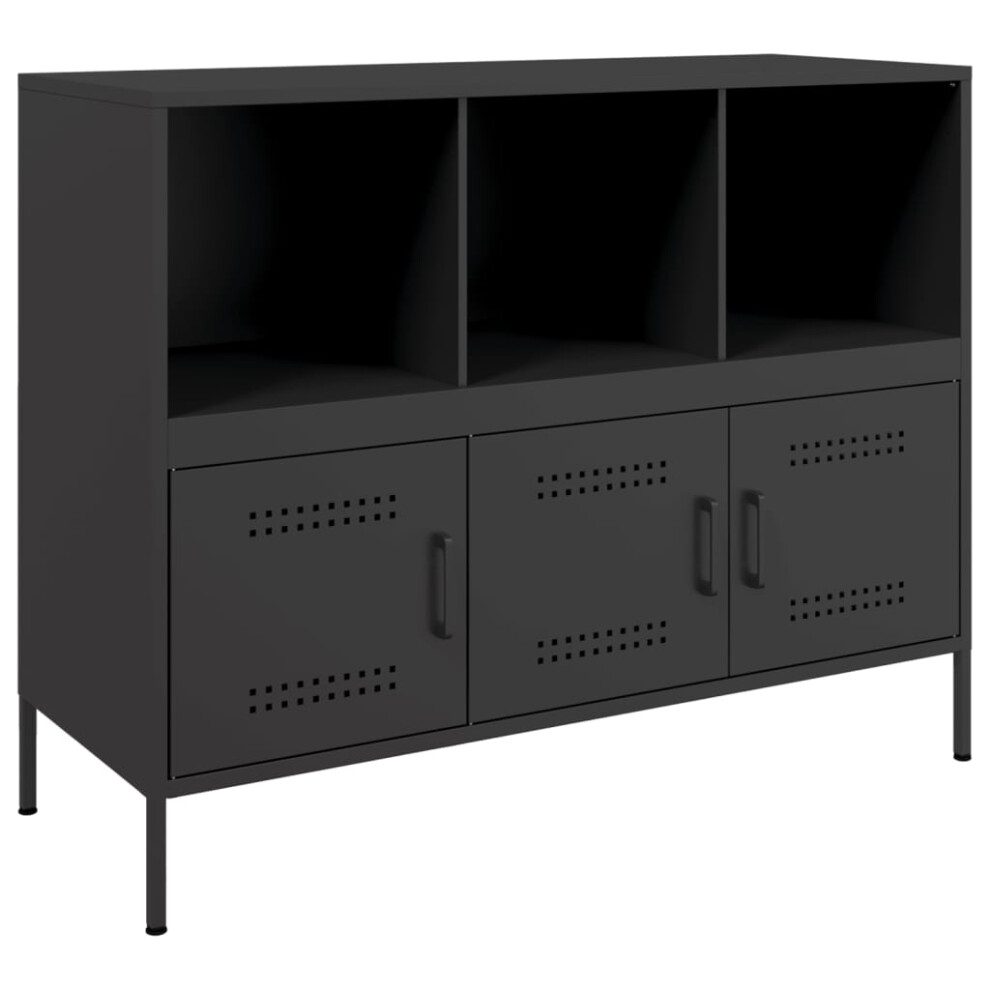 vidaXL Sideboard Storage Cupboard Cabinet Highboard Black Cold-rolled Steel