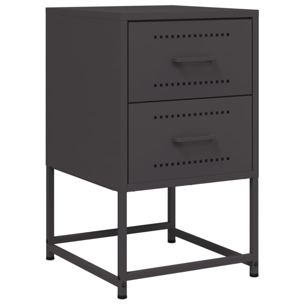 vidaXL Bedside Cabinet Bedroom Nightstand Bed Table Bed Cabinet Black Steel